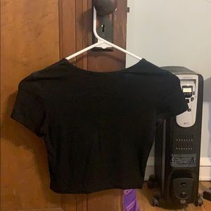 Black Crop Workout Top